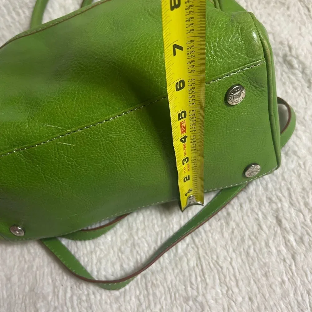 Michael Kors lime Green Leather Satchel with silver tone hardwares. - Picture 11 of 16